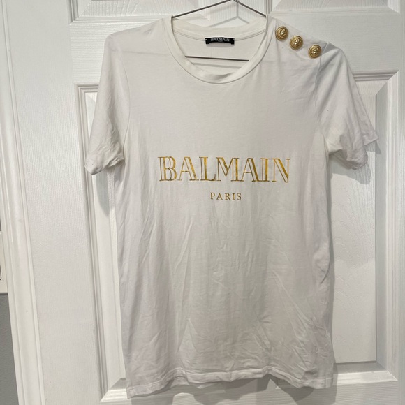 Balmain Tops - Balmain Logo Top with Gold Buttons size 36
